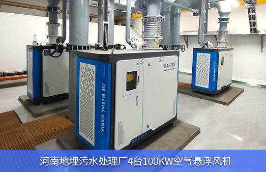 河南地埋污水處理廠(chǎng)4臺(tái)100kw空氣懸浮風(fēng)機(jī)